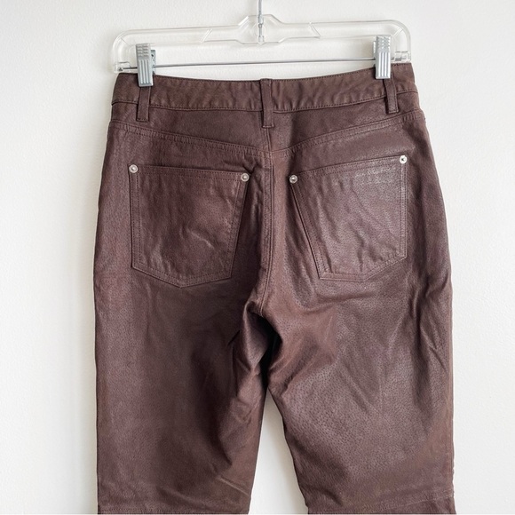 Vintage Route 66 Leather pants chocolate brown button fly y2k western bratz 26 - Picture 12 of 15